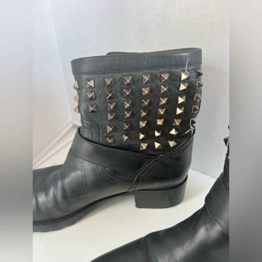 Valentino Garavani rockstud moto engineer ankle boots black stud - Picture 8 of 14